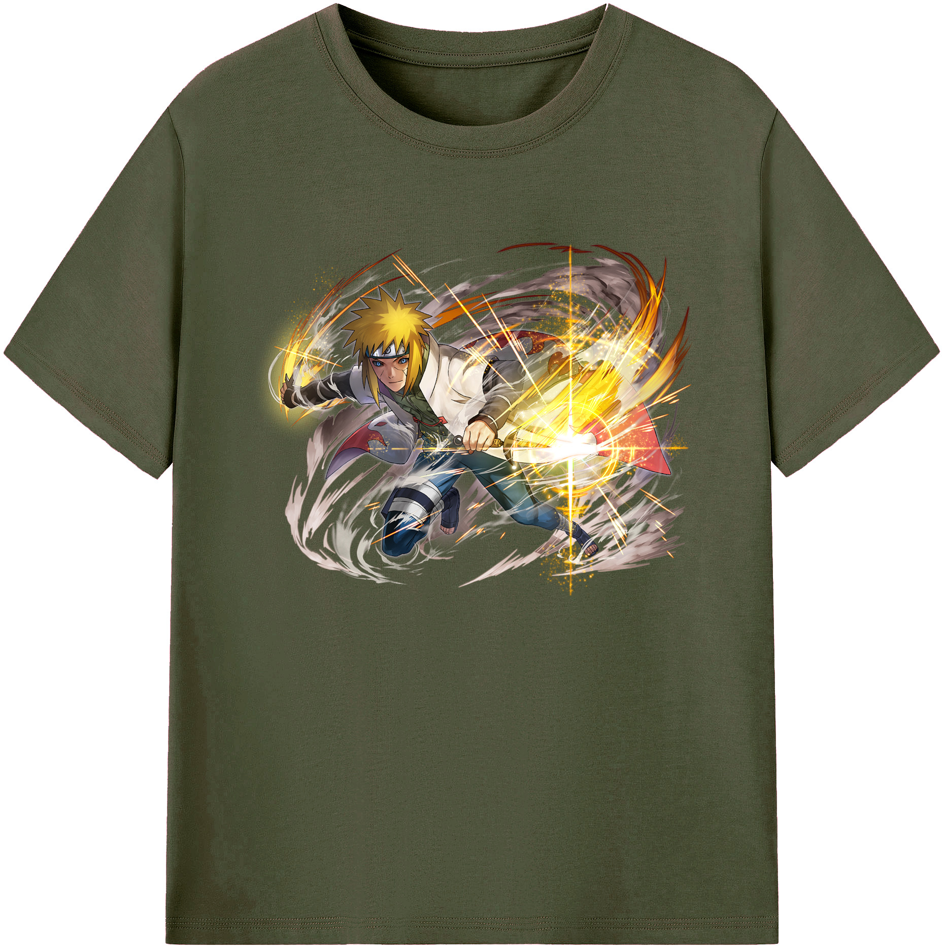 （画像用） NARUTO -ナルト- 波風 ミナト Namikaze Minato 綿100％ メンズ半袖Tシャツ｜肌触りやわらか＆通気性